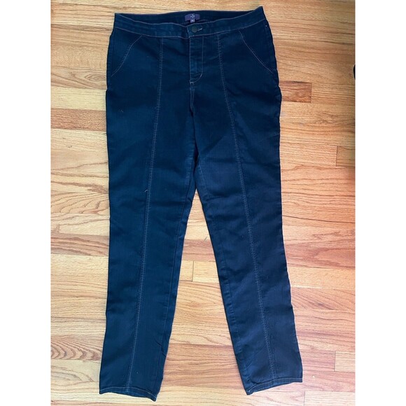 NYDJ Women Jeans Straight Leg Mid-Rise Stretch Solid Dark Blue Size 12 - Picture 1 of 7